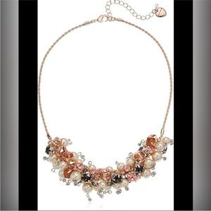 Betsey Johnson Pearl Cluster Necklace